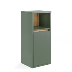 Vicco Midischrank Vert/Artisan 33x80cm avec porte et étagère ouverte