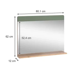 Vicco Miroir de salle de bain Force dor Chêne/Vert 80.1x62cm avec abonnement