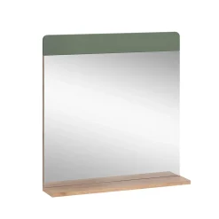 Vicco Miroir de salle de bain Vert/force de lor Chêne 60x62cm avec tablette