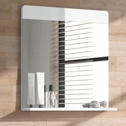 Vicco Miroir mural Blanc Haute brillance 60x62cm