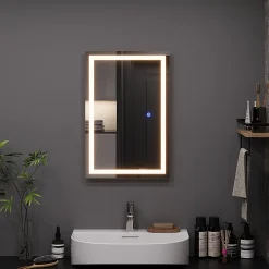 Vicco Miroir mural Verre 40x60cm avec éclairage frontal