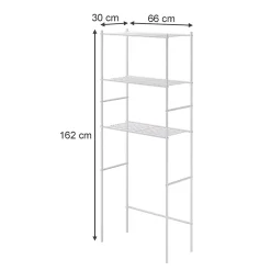 Vicco Étagère pour machine à laver Blanc 66x162cm
