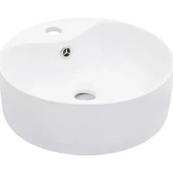 vidaXL Lavabo avec Trop-Plein Lave-Mains Vasque à Poser Monter Salle de Bain Intérieur Salle d'Eau Cabine de Toilette Maison 14391