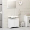 vidaXL Meubles de salle de bain Blanc brillant Bois d'ingénierie 802657