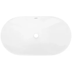 Évier céramique vasque a poser ovale moderne lave-mains salle de bain 640x365 mm