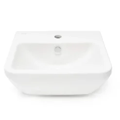 Vitra Integra Lavabo suspendu 50x43 cm avec trou pour robinetterie au milieu, Blanc (7048-003-0001)