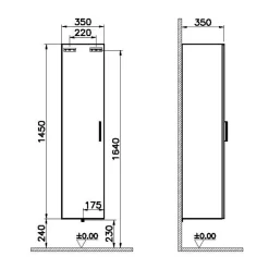 Vitra Mia armoire 145x35x35 cm, porte softclose, Chêne (MIAV35D)