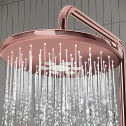 VitrA AquaHeat Bliss 240 2F colonne de douche cuivre avec mitigeur thermostatique et pomme de tête pluie ronde