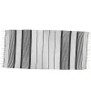 Véritable fouta Tunisienne 1m x 2m tissage à plat 100% coton 380g - Blanc cassé et gris foncé - Vivezen