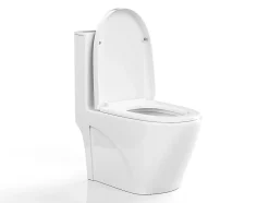 WC à poser blanc brillant en céramique - Evacuation verticale - NAGILAM