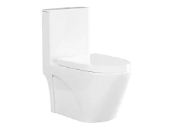 WC à poser blanc brillant en céramique - Evacuation horizontale - NAGILAM