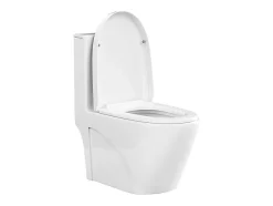 WC à poser blanc brillant en céramique - Evacuation horizontale - NAGILAM