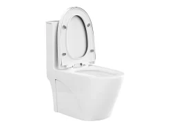WC à poser blanc brillant en céramique - Evacuation horizontale - NAGILAM
