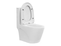 WC à poser blanc mat en céramique - Evacuation horizontale - NAGILAM