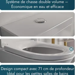WC à poser CT1099 - arrivée d'eau en haut - avec abattant Soft-Close