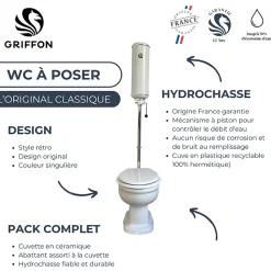 WC à poser GRIFFON 1950 l'Original classique blanc