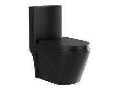 WC à poser noir mat en céramique - Evacuation horizontale - NAGILAM