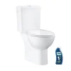 WC à poser sans bride GROHE Bau Ceramic avec abattant frein de chute declipsable + nettoyant Briochin