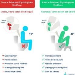 WC à poser sans bride GROHE Euro Ceramic + Tabouret physiologique Bois