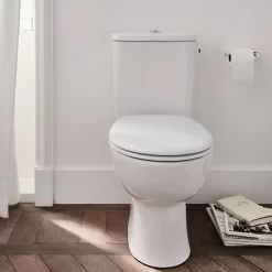WC à poser sans bride sortie horizontale JACOB DELAFON Gaspard avec abattant frein de chute déclipsable + Tabouret bois
