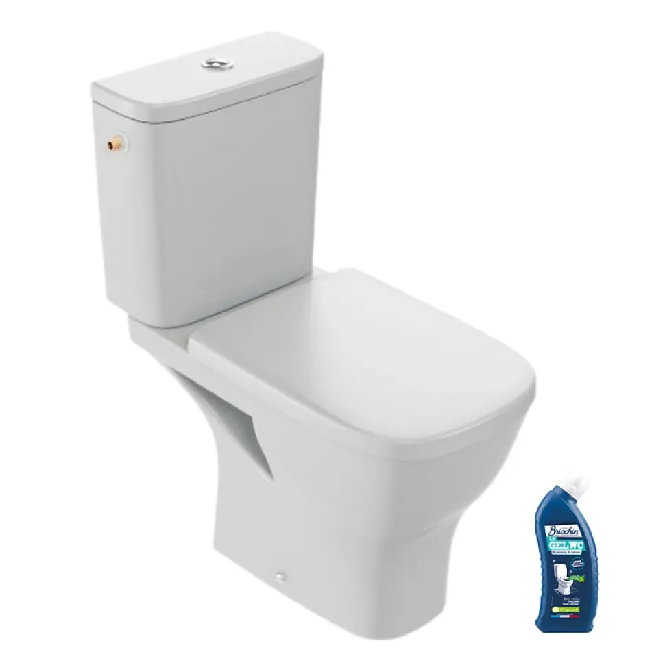WC à poser sans bride sortie horizontale JACOB DELAFON Struktura avec abattant + gel WC