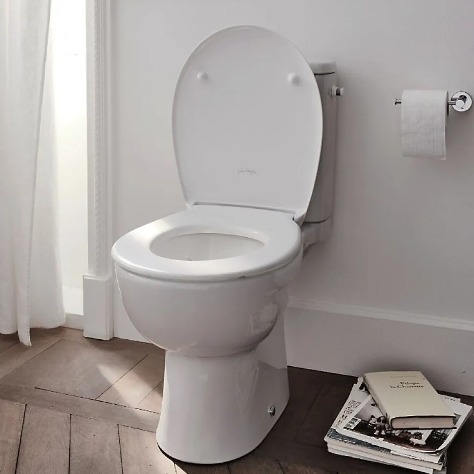 WC à poser sans bride sortie horizontale JACOB DELAFON Gaspard avec abattant frein de chute et déclipsable + gel WC