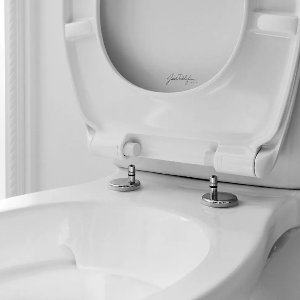 WC à poser sans bride sortie horizontale JACOB DELAFON Gaspard avec abattant frein de chute et déclipsable + gel WC
