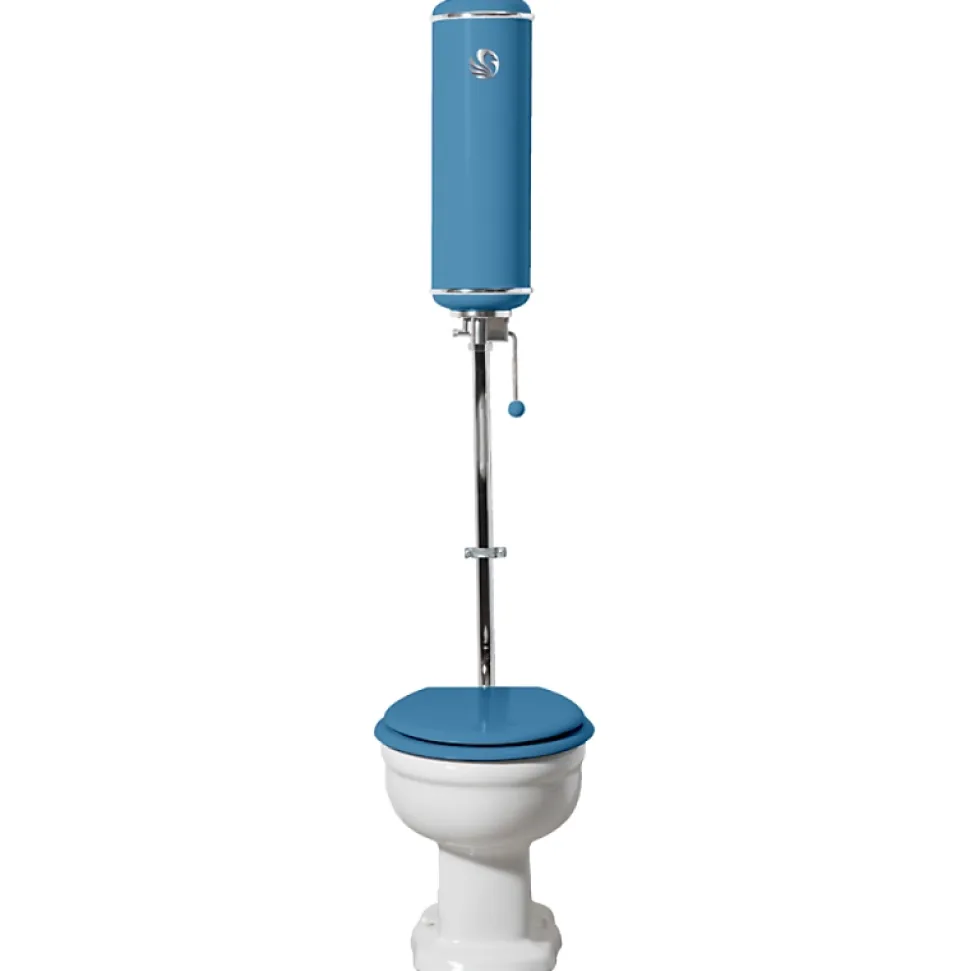 WC à poser sortie horizontale GRIFFON 1950 l'Original avec abattant frein de chute Bleu scandinave