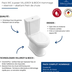 WC à poser VILLEROY ET BOCH Hommage + abattant