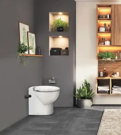 WC broyeur avec abattant sortie horizontale et verticale Sanicompact Leader SFA