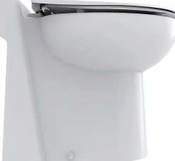 WC broyeur Turboflush compact l.24,5 x H.47 x P.54,5 cm, blanc en céramique anticalcaire, 500W, double chasse et abattant antibactérien