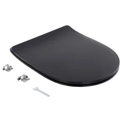 Wc Déclipsable Schulte - Avec Frein De Chute - Lunette Et Couvercle - Duroplast - Noir