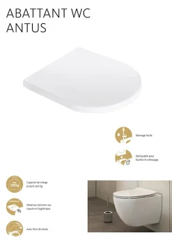 Wc Déclipsable Schulte - Avec Frein De Chute - Lunette Et Couvercle - Duroplast - Blanc