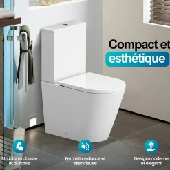 WC en Céramique Blanche à poser - Design moderne