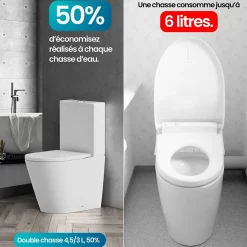 WC en Céramique Blanche à poser - Design moderne