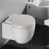 WC Suspendu Compact Avec Abattant Céramique Blanc - 50x41 cm - Charm