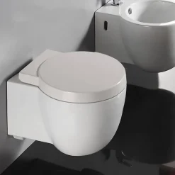 WC Suspendu Compact Avec Abattant Céramique Blanc - 50x41 cm - Charm