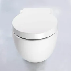 WC Suspendu Compact Avec Abattant Céramique Blanc - 50x41 cm - Charm