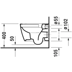 WC suspendu compact sans bride DURAVIT Me by Starck avec abattant frein de chute