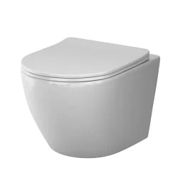 WC suspendu céramique sans bride cuvette WC suspendu sans bord AquaSpin abattant amov. frein chute softclose, blanc AM.PM Like