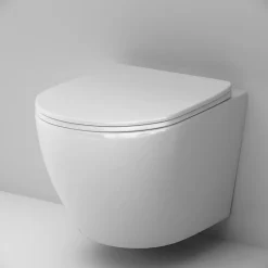 WC suspendu céramique sans bride cuvette WC suspendu sans bord AquaSpin abattant amov. frein chute softclose, blanc AM.PM Like