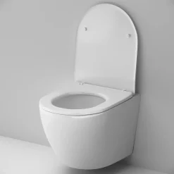 WC suspendu céramique sans bride cuvette WC suspendu sans bord AquaSpin abattant amov. frein chute softclose, blanc AM.PM Like