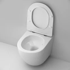 WC suspendu céramique sans bride cuvette WC suspendu sans bord AquaSpin abattant amov. frein chute softclose, blanc AM.PM Like