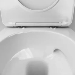 WC suspendu céramique sans bride cuvette WC suspendu sans bord AquaSpin abattant amov. frein chute softclose, blanc AM.PM Like