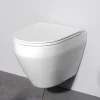 WC suspendu céramique sans bride cuvette WC suspendu sans bord FlashClean abattant amov. frein chute softclose blanc AM.PM