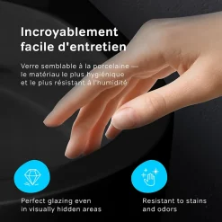 WC suspendu céramique sans bride cuvette WC suspendu sans bord FlashClean abattant amov. frein chute softclose, Noir AM.PM X-Joy S