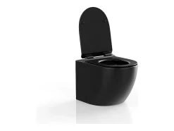 WC suspendu noir mat en céramique sans bride - JAVOINE