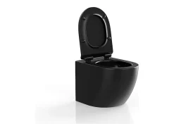 WC suspendu noir mat en céramique sans bride - JAVOINE