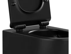 WC suspendu noir mat en céramique sans bride - JAVOINE