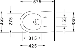 WC suspendu sans rebord, abattant avec mécanisme de fermeture douce - Noir mat - 36,5x32x57,5 (LxHxP) - E-9030